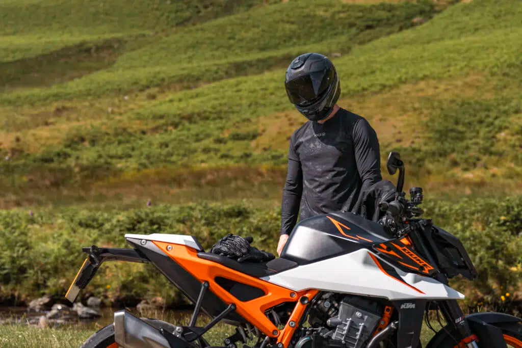 Rider wearing the Dual Active Base Layer