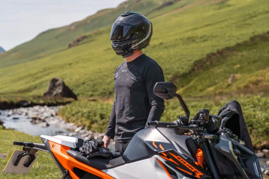 Rider wearing the Dual Active Base Layer